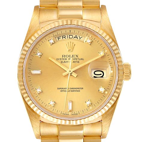 rolex president day-date 18kt yellow gold|Rolex Day-Date president 36mm.